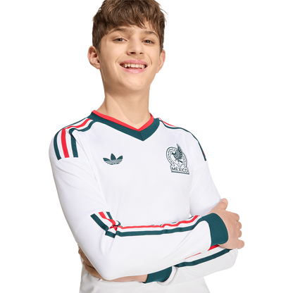 adidas Youth Mexico Away 2026 Stadium Long Sleeve Jersey