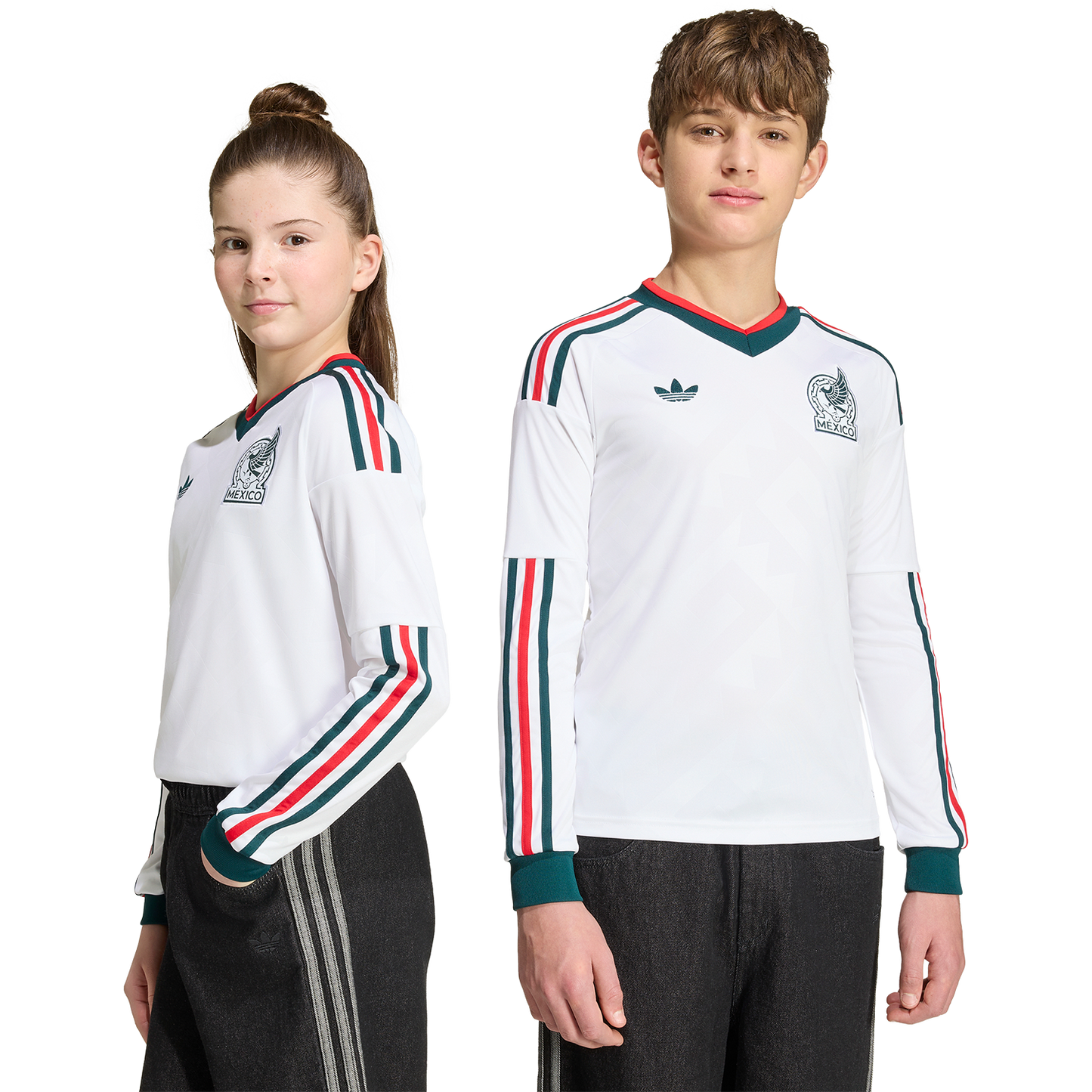 adidas Youth Mexico Away 2026 Stadium Long Sleeve Jersey